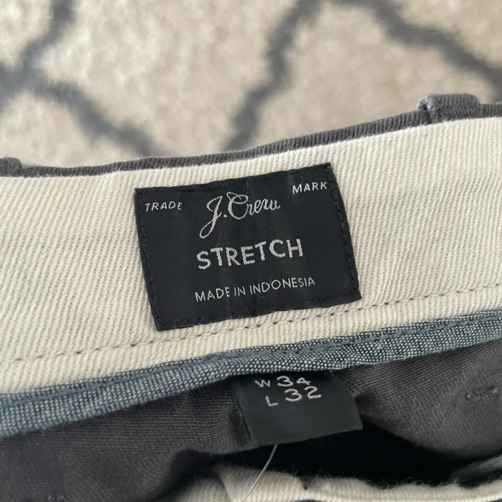 NEW NWT J. Crew Charcoal Stretch Straight Leg Chinos 34x32